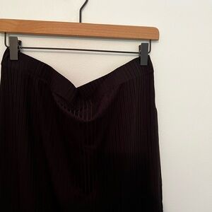 Black midi skirt with slit